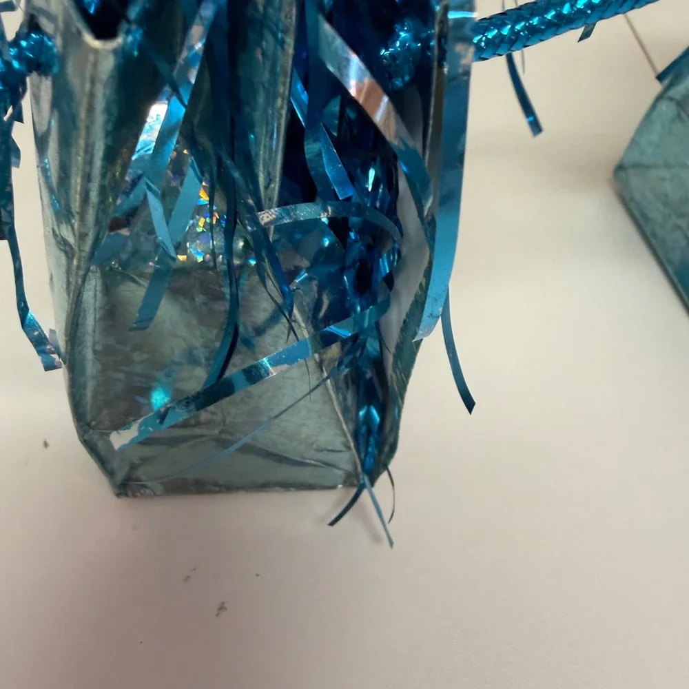 Unique Party Favors Teal Blue Holographic Foil‎ Balloon Weights Set of 4 49013